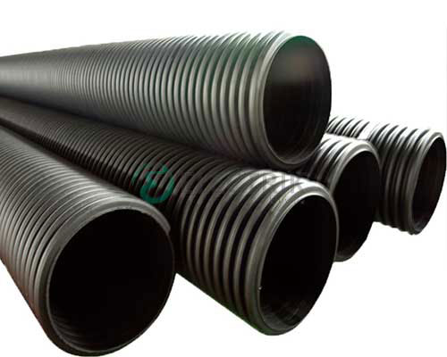 Усиленные (жесткие) УФ стойкие двустенные гофрированные трубы из полиэтилена, (8 кПа), д200мм, цвет черный, с муфтой, 160920A-8K, ДКС