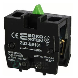 Дополнительный контакт ZB2-BE101 (НО) для кнопочных постов, АСКО-УКРЕМ