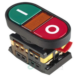 Кнопка APBB-22N "I-O" неон d22 мм 240В 1з+1р, IEK