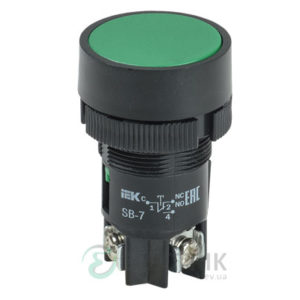 Кнопка SB-7 "Пуск" d22 мм зеленая 240В 1з, IEK