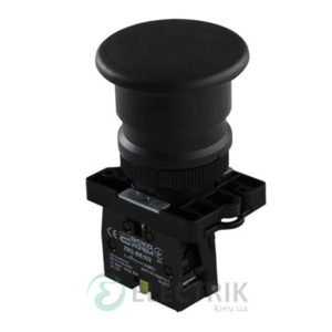 Кнопка «грибок» (d 40 мм) без фиксации (1НО) черная LAY5-EC21, АСКО-УКРЕМ