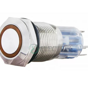 Кнопка металлическая с подсветкой (1НО+1НЗ) 220В желтая TYJ19-271, АСКО-УКРЕМ