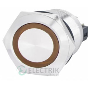 Кнопка металлическая с подсветкой (1НО+1НЗ) 220В желтая TYJ22-271, АСКО-УКРЕМ