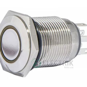 Кнопка металлическая с подсветкой (2НО+2НЗ) 220В желтая TYJ16-262, АСКО-УКРЕМ