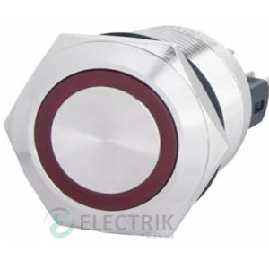 Кнопка металлическая с подсветкой и фиксацией (1НО+1НЗ) 220В красная TYJ22-371, АСКО-УКРЕМ