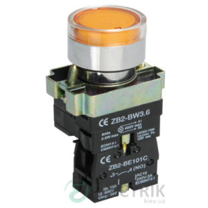 Кнопка управления LAY5-BW3561 с подсветкой желтая 1з, IEK