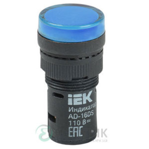 Лампа AD-16DS LED-матрица d16 мм синяя 24В AC/DC, IEK