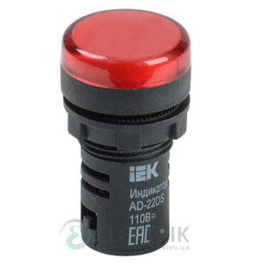 Лампа AD-22DS LED-матрица d22 мм красная 24В AC/DC, IEK