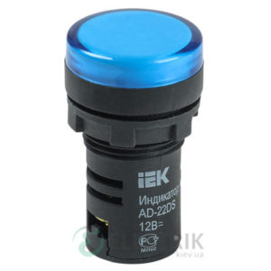 Лампа AD-22DS LED-матрица d22 мм синяя 12В AC/DC, IEK