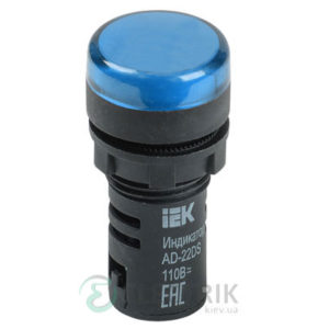 Лампа AD-22DS LED-матрица d22 мм синяя 36В AC/DC, IEK