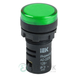 Лампа AD-22DS LED-матрица d22 мм зеленая 12В AC/DC, IEK