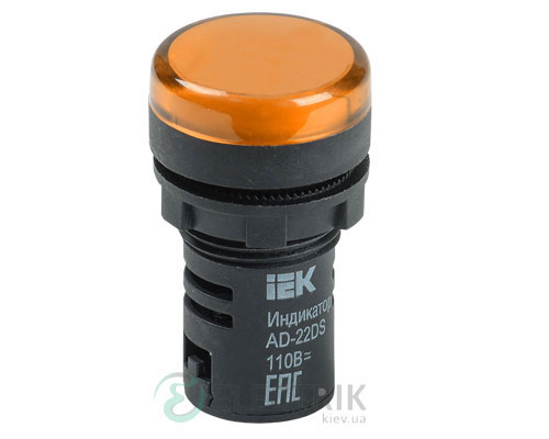 Лампа AD-22DS LED-матрица d22 мм желтая 12В AC/DC, IEK