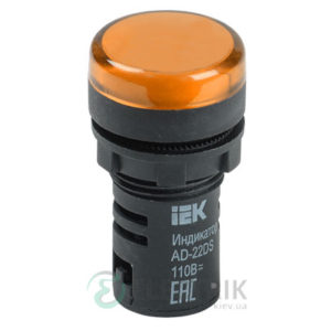 Лампа AD-22DS LED-матрица d22 мм желтая 230В AC, IEK
