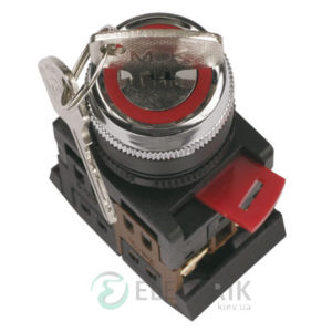 Переключатель AKS-22 черный с ключом на 2 фиксированных положения I-O 1з+1р, IEK