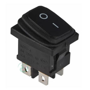 Переключатель KCD1-4-201W B/B 2-полюсный черный с черной клавишей IP65, АСКО-УКРЕМ