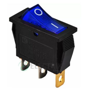 Переключатель KCD3-101N BL/B черный с синей клавишей с подсветкой, АСКО-УКРЕМ