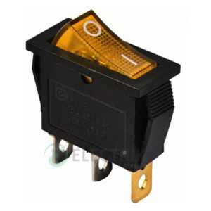 Переключатель KCD3-101N YL/B черный с желтой клавишей с подсветкой, АСКО-УКРЕМ