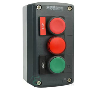 Пост кнопочный трехместный «ПУСК-СТОП-Сигнальная лампа» XAL-D371H29, АСКО-УКРЕМ