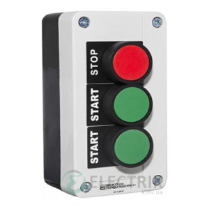 Пост кнопочный трехместный «ПУСК1-ПУСК2-СТОП» XAL-B361Н29, АСКО-УКРЕМ