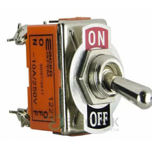 Тумблер 1221 на 2 положения (Вкл-Выкл) 2 контакта, АСКО-УКРЕМ