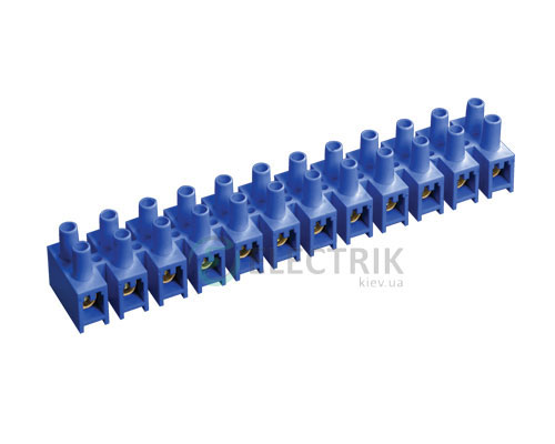 Зажим винтовой ЗВИ-10 2,5-6 мм² полистирол синий (упаковка 2 шт.), IEK
