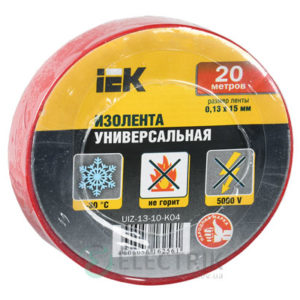 Изолента 0,13×15 мм красная (общего применения) 20 метров, IEK