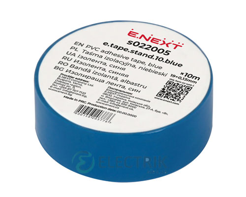 Изолента 0,13×19 мм синяя (10 м) e.tape.stand.10.blue, E.NEXT