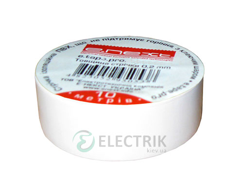 Изолента 0,2×19 мм белая (10 м) e.tape.pro.10.white, E.NEXT