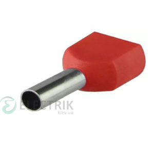 Наконечник TE 1.0-10 трубчатый в изоляции для двух проводов (упаковка 100 шт.), АСКО-УКРЕМ