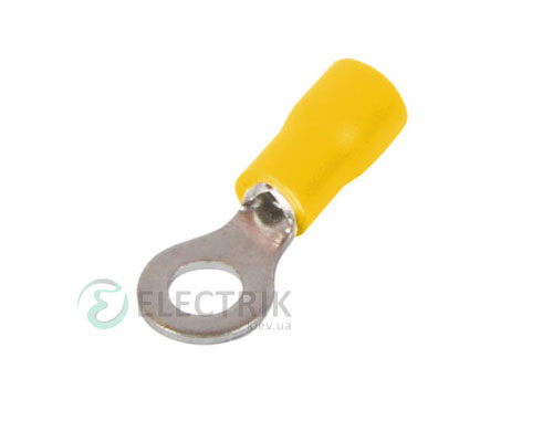 Наконечник кольцевой изолированный 1.5-2.5 мм² желтый (упаковка 100 шт.) e.terminal.stand.rv2.2.5.yellow, E.NEXT