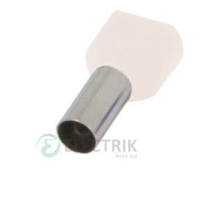 Наконечник втулочный изолированный на 2 провода 2×1.0 мм² белый (упаковка 100 шт.) e.terminal.stand.te.2.1.white, E.NEXT