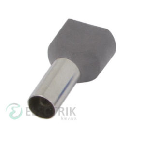 Наконечник втулочный изолированный на 2 провода 2×2.5 мм² серый (упаковка 100 шт.) e.terminal.stand.te.2.2.5.grey, E.NEXT