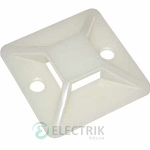 Площадка самоклеящаяся 20х20 под хомуты белая (100шт) IEK