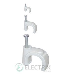 Скоба 14 мм круглая пластиковая, IEK