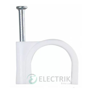 Скоба кабельная с гвоздем 12 мм круглая (упаковка 100 шт.), АСКО-УКРЕМ