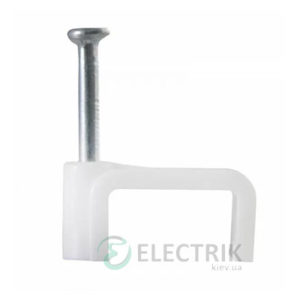 Скоба кабельная с гвоздем 8 мм плоская (упаковка 100 шт.), АСКО-УКРЕМ