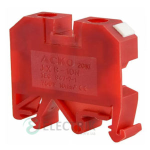 Винтовой контактный зажим JXB 10/35 на DIN-рейку красный, АСКО-УКРЕМ