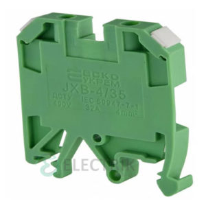 Винтовой контактный зажим JXB 4/35 на DIN-рейку зеленый, АСКО-УКРЕМ