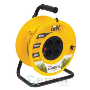 Катушка переносная УК40 с термозащитой 4 места 2P/40м 2×1,0 мм² серия GARDEN, IEK