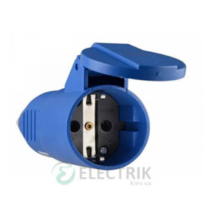 Розетка переносная ГП 16А/2 (212) 2P+PE 16А 220В IP44 синяя, АСКО-УКРЕМ