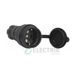 Розетка переносная с защитной крышкой каучуковая e.socket.rubber.029.16 2P+PE (Schuko) 16А 250В IP44, E.NEXT (Mutlusan)