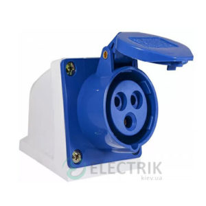 Розетка стационарная ГC 16А/3 (113) 2P+PE 16А 250В IP44, АСКО-УКРЕМ