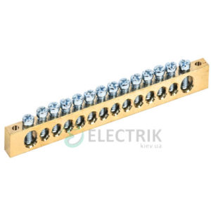 Шина PEN «земля-ноль» 8x12 мм 14/2 (14 групп/крепеж по краям), IEK