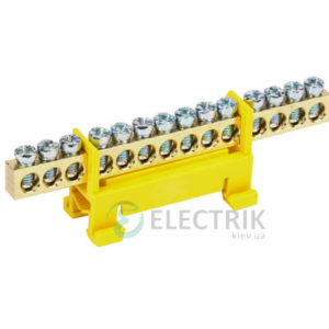 Шина PEN «земля-ноль» 8x12 мм 20/2 (20 групп/крепеж по краям), IEK