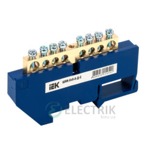 Шина нулевая с DIN-изолятором ШНИ-6x9-8-Д-С, IEK