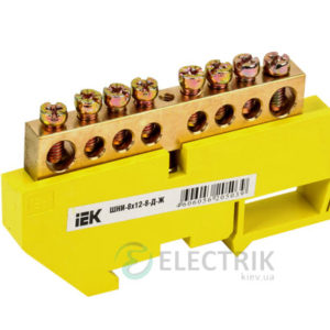 Шина нулевая с DIN-изолятором ШНИ-8x12-8-Д-Ж, IEK