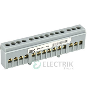 Шина нулевая в корпусном изоляторе на DIN-рейку ШНИ-6x9-14-К-Ср, IEK