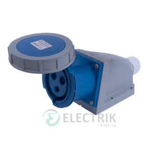 Силовая розетка стационарная e.socket.123.32.67 2P+PE 32А 230В IP67, E.NEXT