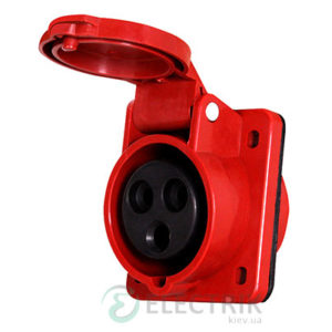 Силовая розетка стационарная встраиваемая e.socket.pro.3.16.wall (413) 2P+PE 16А 220В IP44, E.NEXT