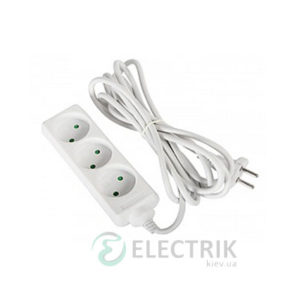 Удлинитель на 3 гнезда 1.5 м без заземления с защитными шторками e.es.3.1.5.b, E.NEXT